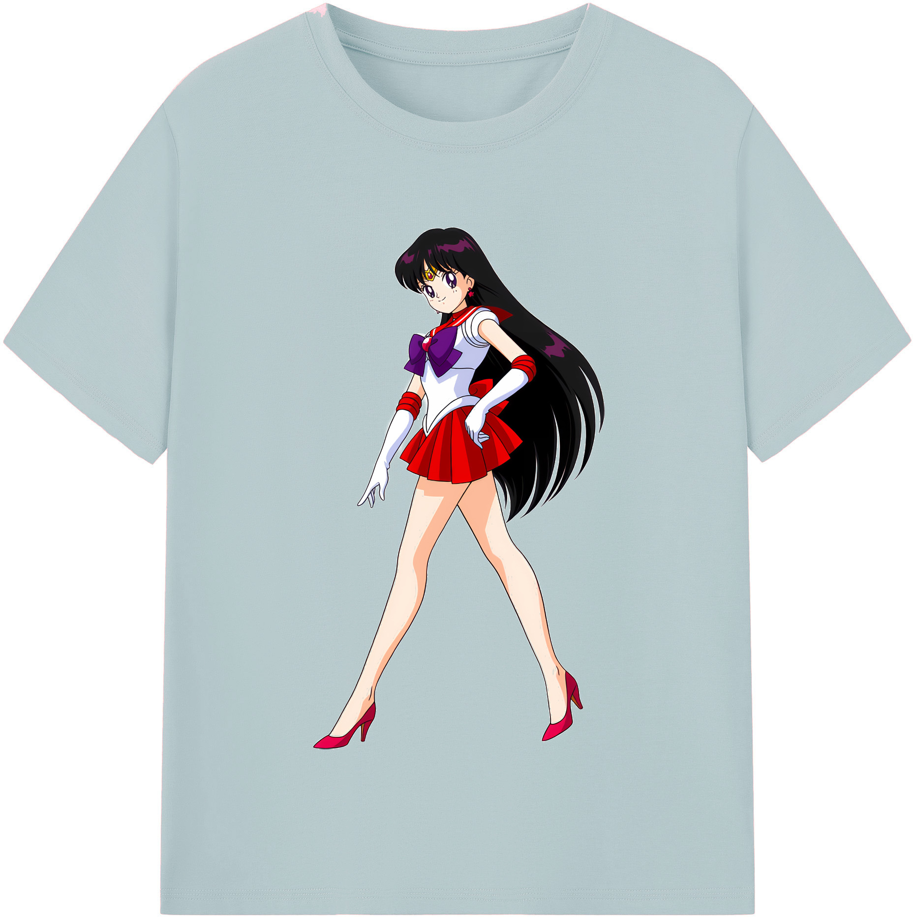 （画像用） 美少女戦士セーラームーン 火野レイ ひの レイ Sailor Moon Hino Rei （セーラーマーズ,Sailor Mars） 綿100％半袖Tシャツ（フロントプリント）